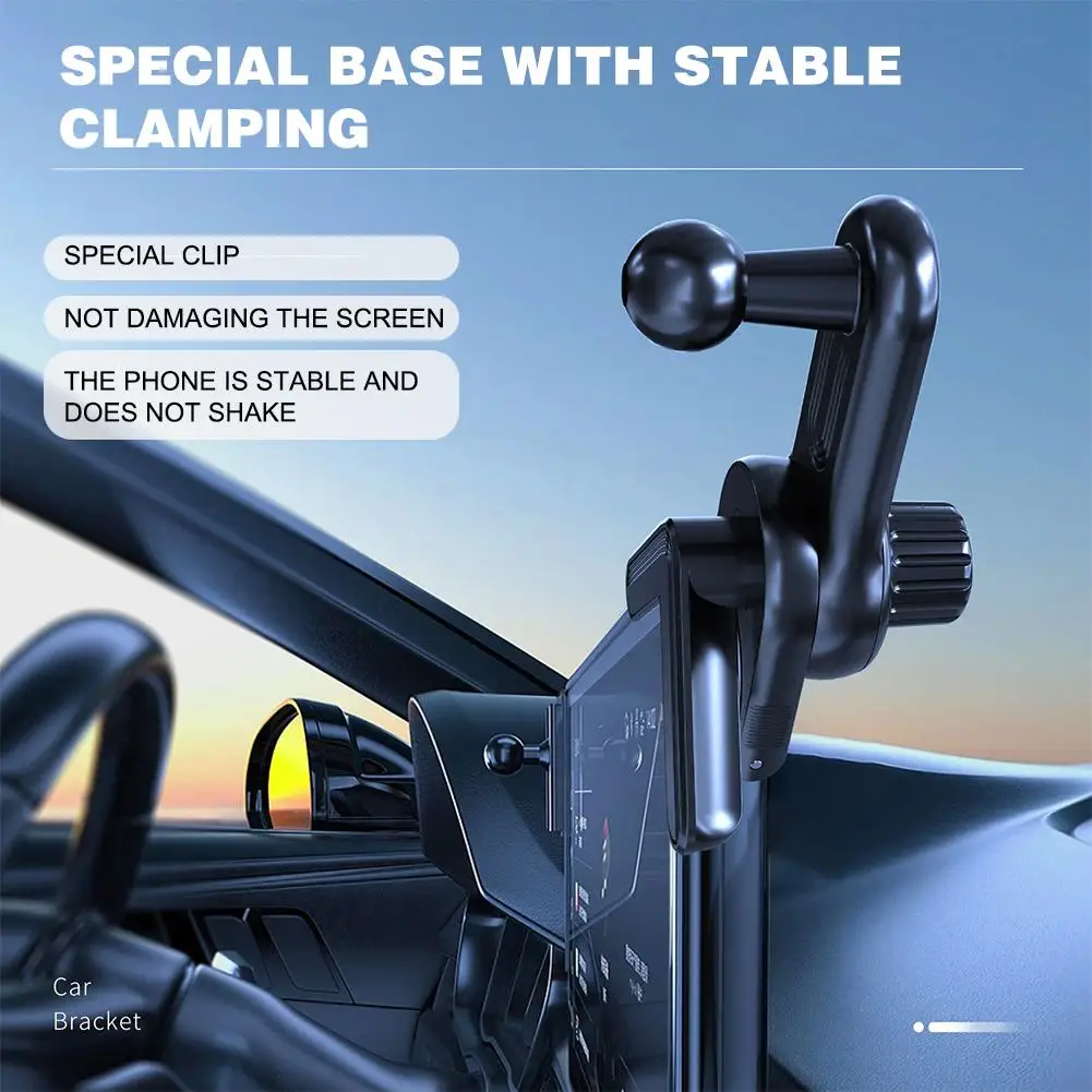 17mm Universal Standard Ball Head Car Display Extension Rod Phone Stand Base Adjustable 360 Degrees Mount For Tesla Accessories