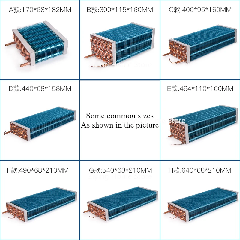 For Freezer Refrigerator Evaporator Refrigeration Display Cabinet Air-cooled Water-cooled Copper Pipe Discharge Condenser