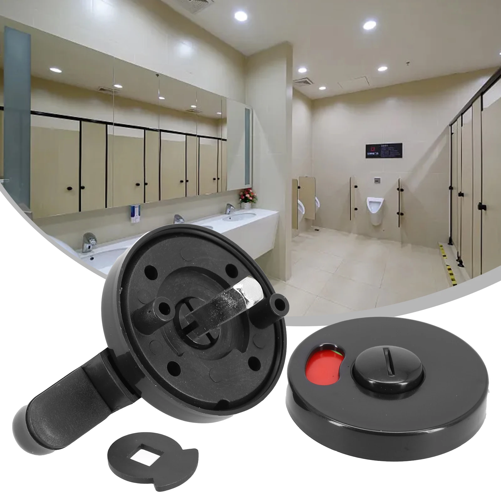 

1pcs Indicator-Bolt Vacant Engaged Bathroom Privacy WC Toilet Door Lock Black Door Hardware Door Locks