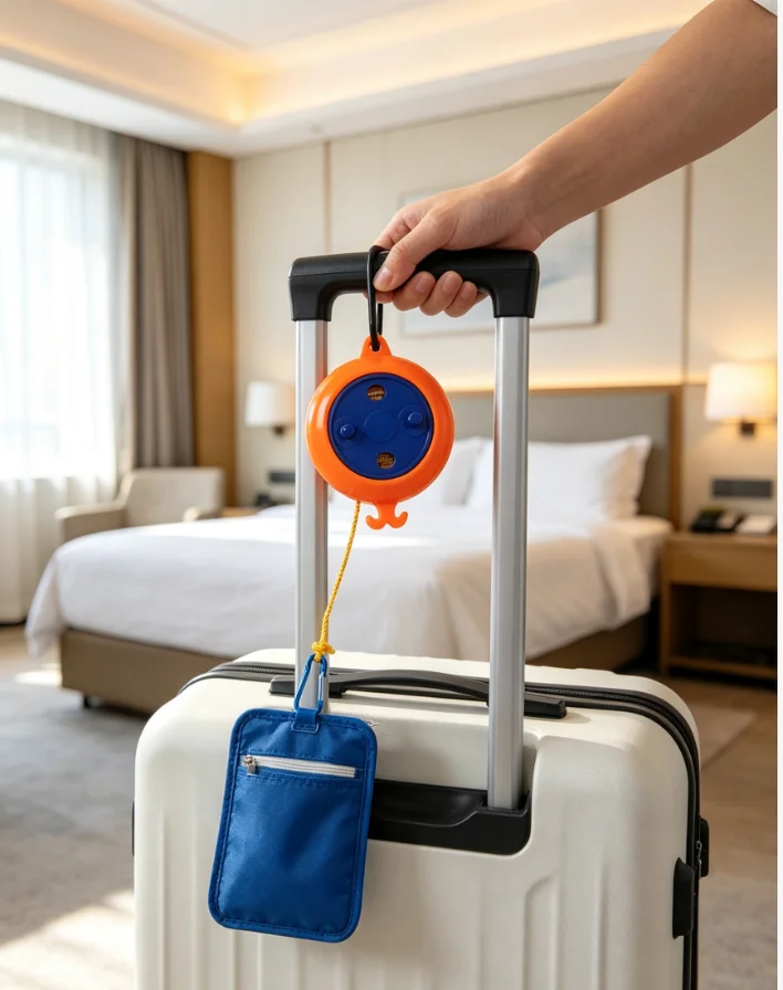 1 Stück tragbare, einziehbare Wäscheleine für den Außenbereich, ideal für Reisen, Camping und Hotels, winddicht, rutschfest, 10 m, Wäscheaufhänger, Trocknungsseil, Zubehör. – Detail 4