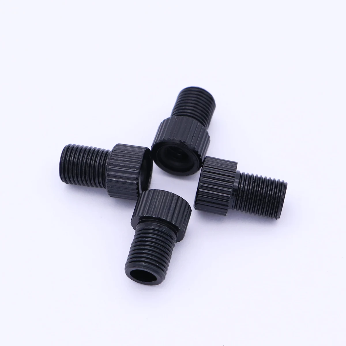 

4 pcs Aluminum Alloy To Adapter Road Mountain Bike Tube Pump Air Compressor Converter Black Durable Anodized