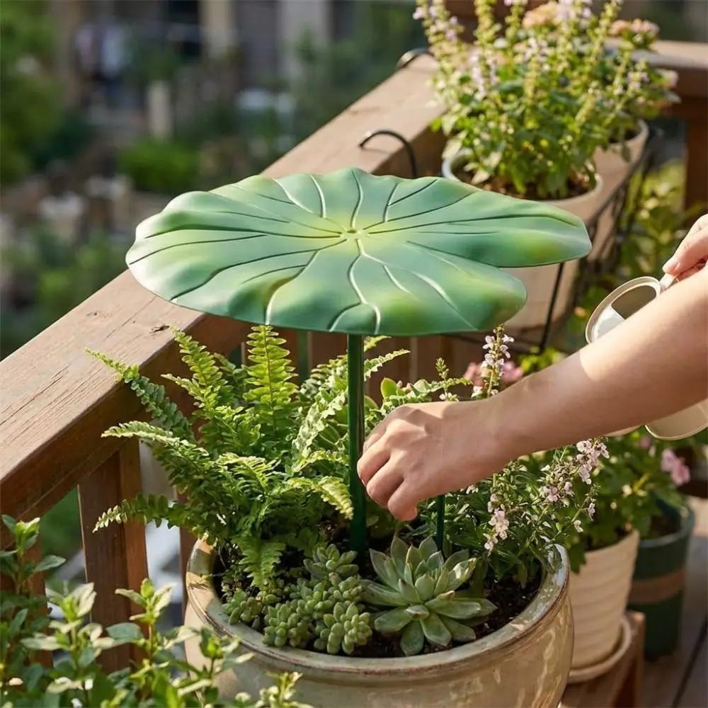 Lotus Leaf Shape Plant Umbrellas Iron Art Detachable Metal Plants Shade Cover Rust-proof UV Protection Garden Shade Umbrella