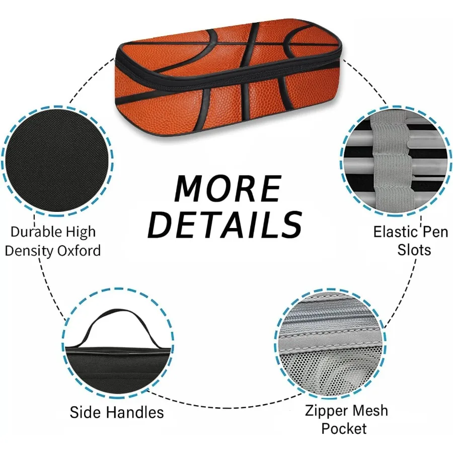 حامل أقلام متعدد الوظائف على كرة السلة مع حقيبة تخزين بسحاب للاستخدام المكتبي والمدرسة، أورجا قرطاسية ذات سعة كبيرة #6
