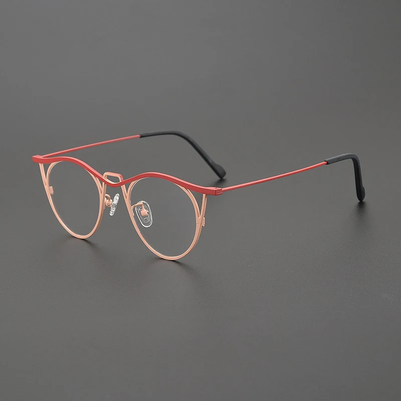 Luxury brand pure titanium pear-shaped glasses frame men\'s and women\'s trendy retro optical glasses make prescription glasses
