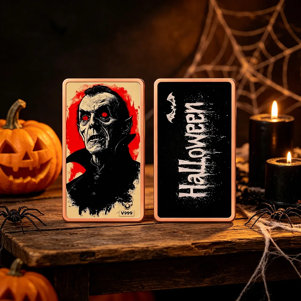Gothic Dracula Vampire Copper Bar Halloween Horror Art Copper Bars Special Gifts for Halloween Birthdays