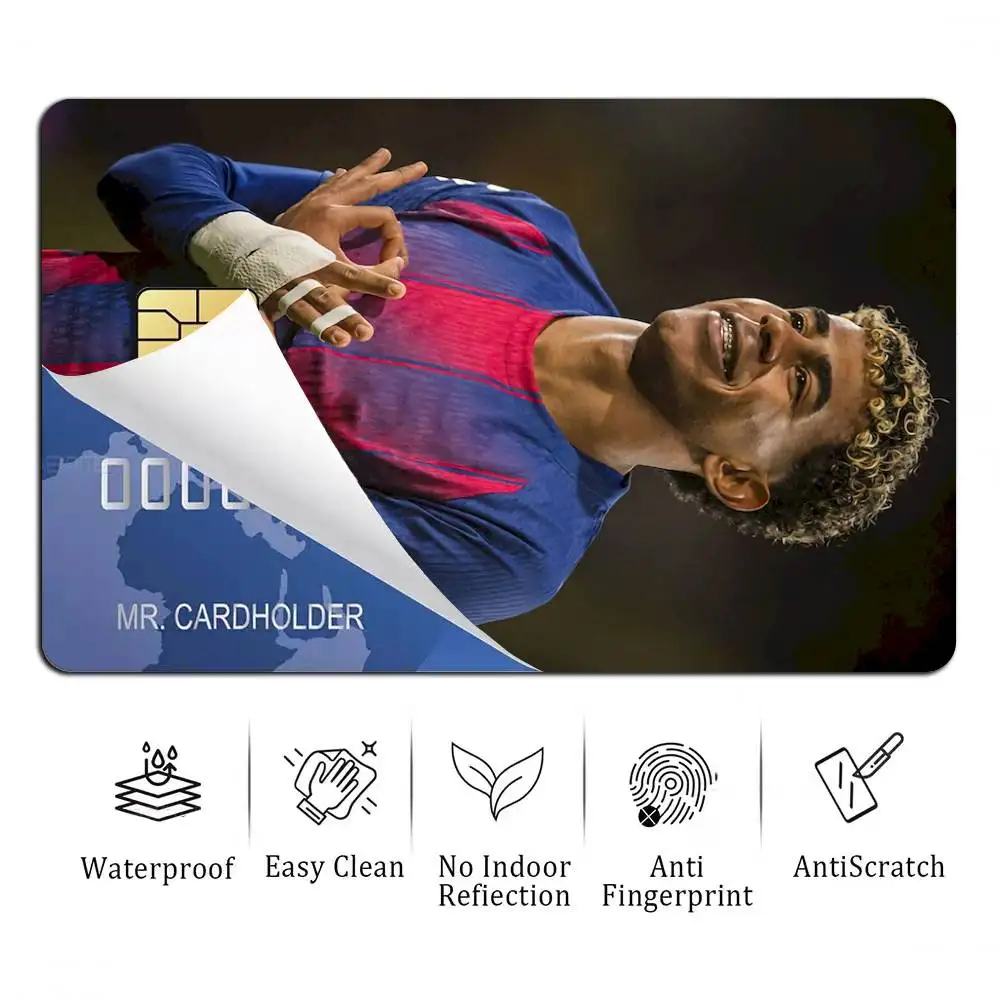LY19 Genius Boy L-Lamine Yamal Card Stickers for Bank Access Protective Waterproof Film Cover Sticker Gift