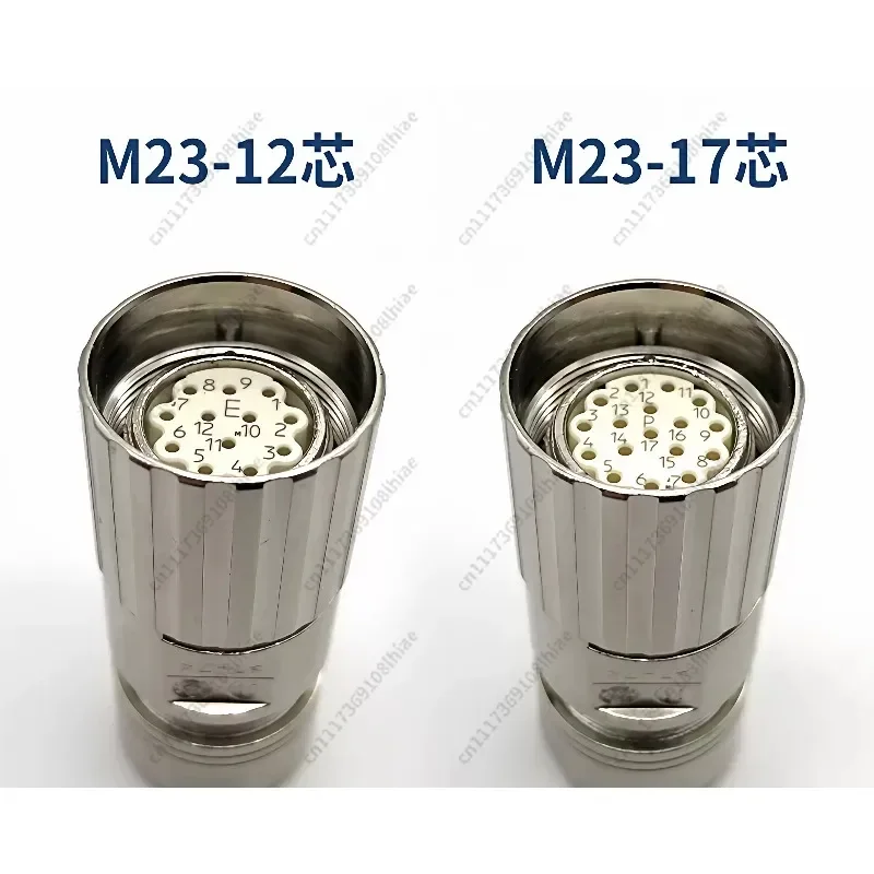 Standard M23 M623 Straight Type Internal Thread/External Thread 17 Pin Encoder Plug or Female Male Connector Single