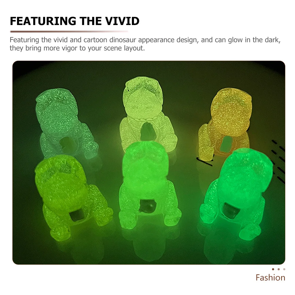 

20Pcs Night Light Dinosaur Decor Luminous Resin Garden Yard Decoration Mini Glowing Ornament Glow in The Dark Mini Decoration