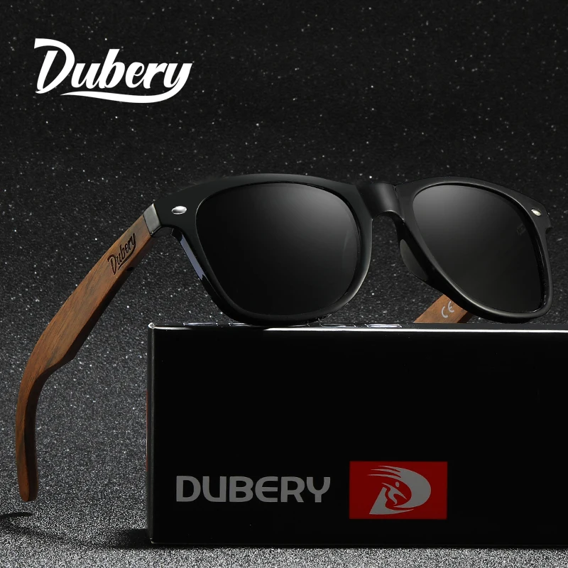 DUBERY Natural Wooden Sunglasses Men Polarized Fashion Sun Glasses Original Wood Oculos De Sol Masculino 190