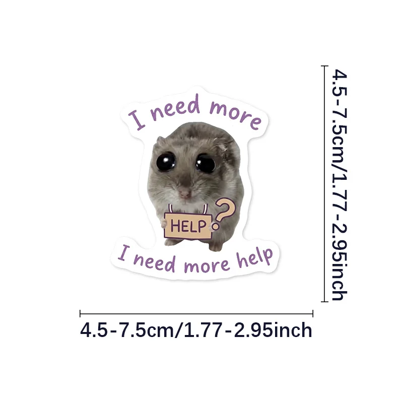 50pcs Adorable Hamster Doodle Stickers, Perfect for Decorating Phones, Colorful Vinyl Stickers, And Festive Gifts