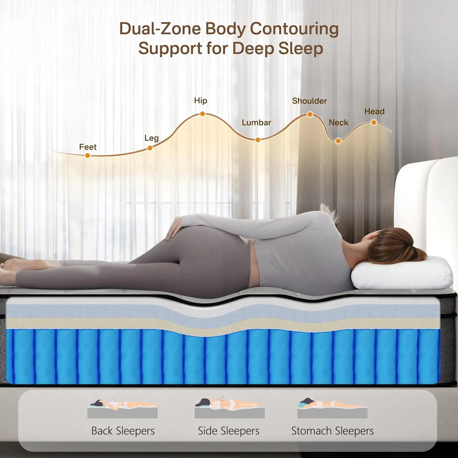 Twin XL Mattress, 12 inch Twin XL Hybrid Cooling Memory Foam Mattress in a Box, Luxury XL Twin Bed Mattress with Pocket Springs,