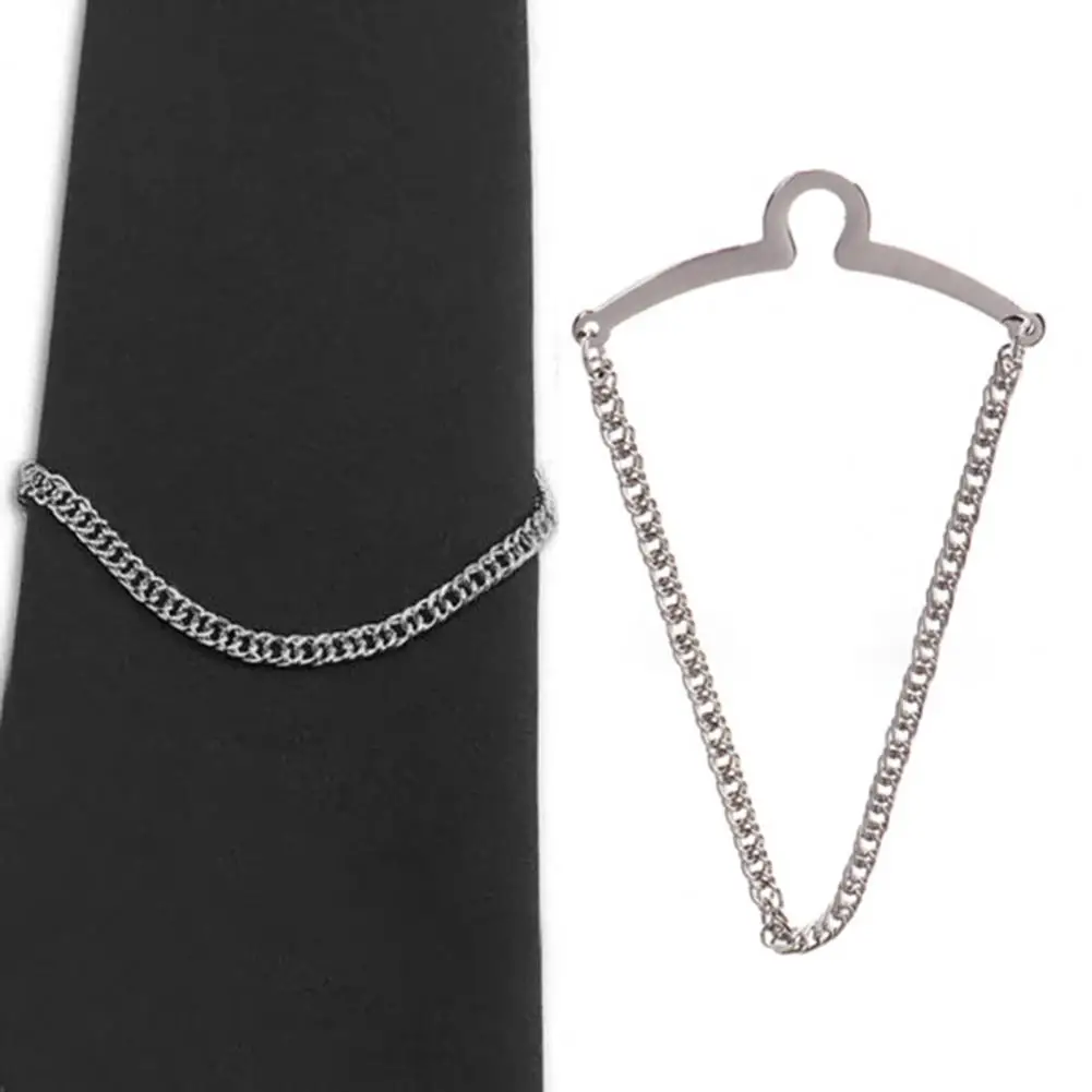 Tie Pin Anti-rust Prevent Sagging Polished Non-oxidizing Fixing Tightly Men Tie Chain Tack Clip Locking Pin Dress Accessories