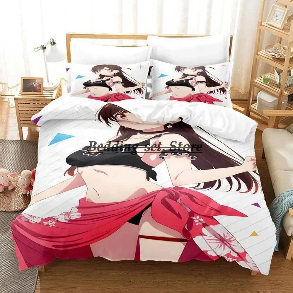 

Rent A Girlfriend Bedding Set Single Twin Full Queen King Size Bed Set Aldult Kid Bedroom Duvetcover Sets Anime Bed Sheet Set