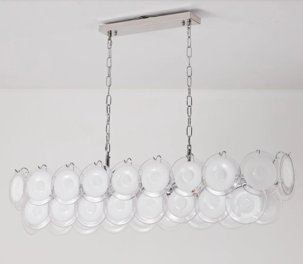 Rosico Modern Light Luxury Cloud Glass Chandelier Vintage French Bedroom Dining Room Cloakroom Art Lighting