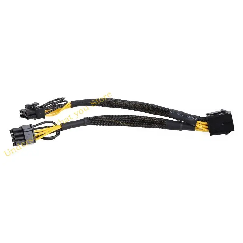 J60A 8-Pin PCIe Splitter PCI for Express Power Supply 8Pin to Dual 6 Pin Extension Connector Y-Splitter with Nylon Sleeve 8.7