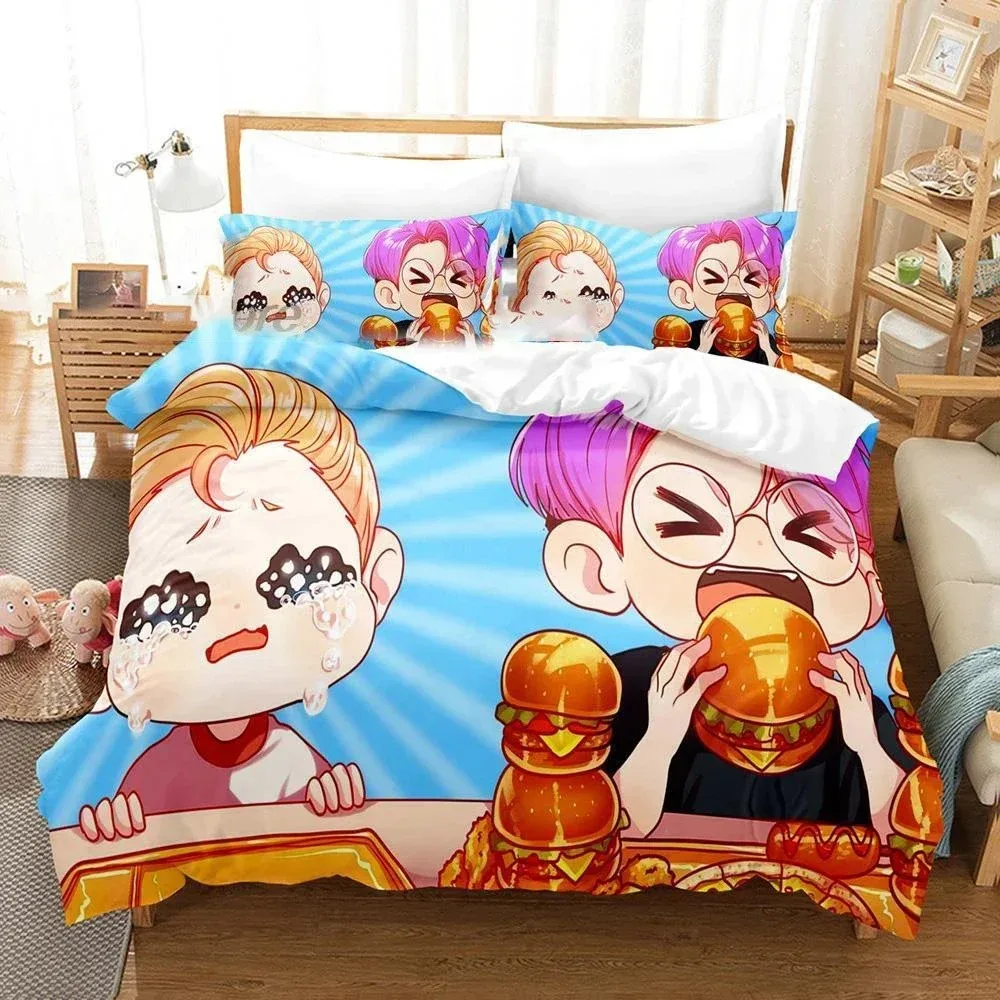 Cartoon Foxy Boxy Lanky-box Bedding Set Bedroom Soft Modern Bedspreads Comefortable Kids Duvet Cover Quilt Cover And Pillowcase