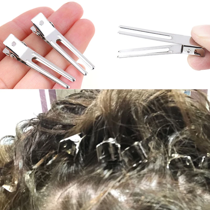 10pcs/lot Prong Metal Alligator Clips With Bulk Craft DIY Hair Clip Durable Hair Accessories Hair Pin Hairdressing Tools