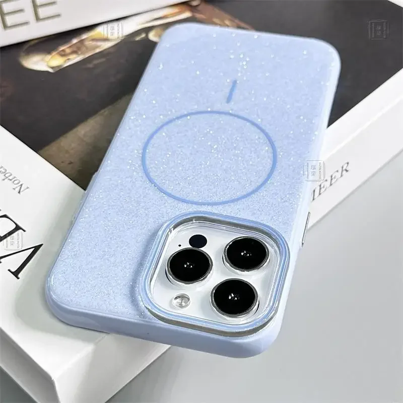 별처럼 반짝이는 광택 케이스 (아이폰 17 에어 16e 16 15 14 13 12 11 Pro Max Plus 마그네틱 무선 맥세이프 커버) 여성용 인기 상품