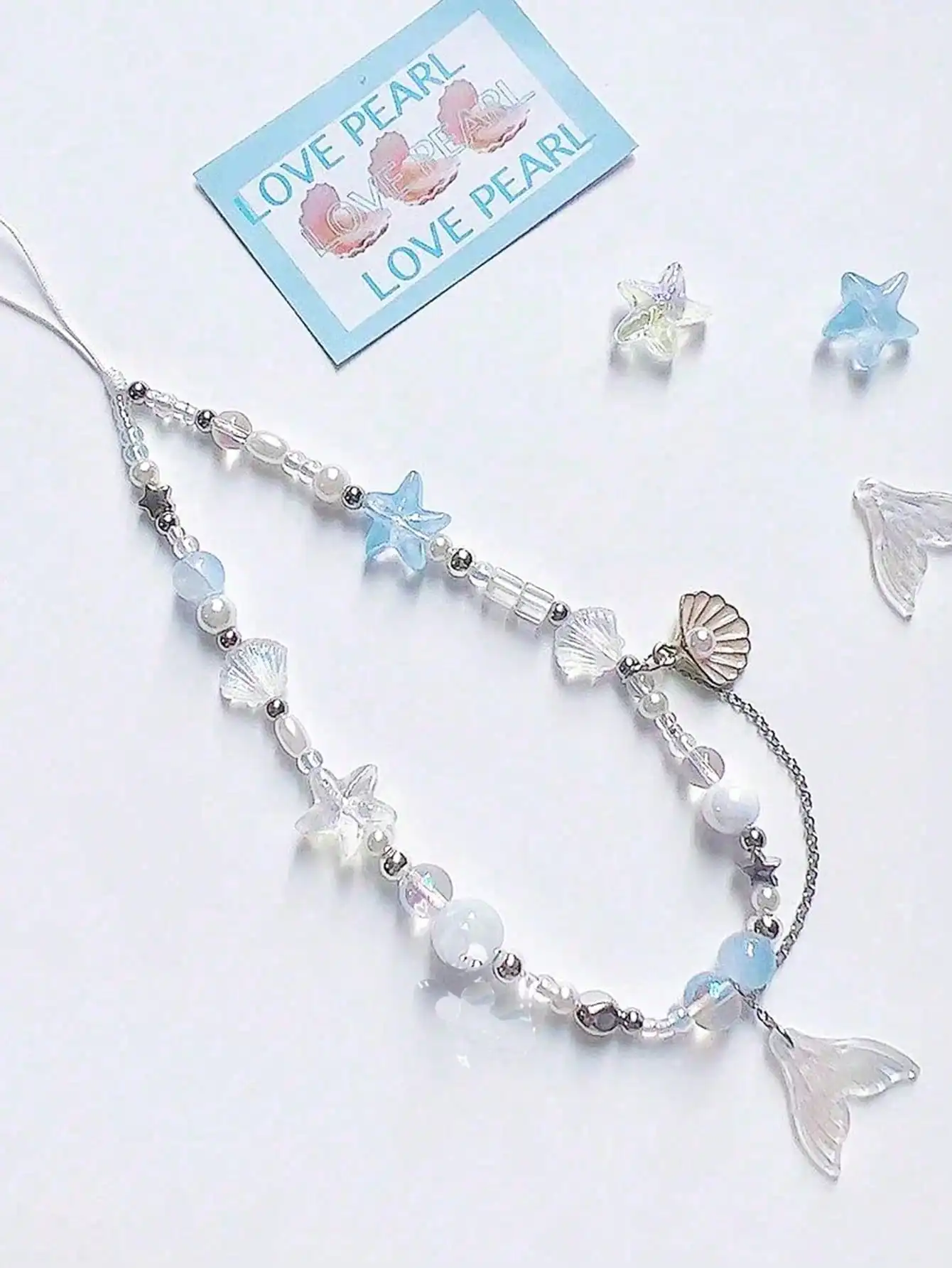 

Handmade Mermaid Shell Beaded Phone Chain Camera Lanyard