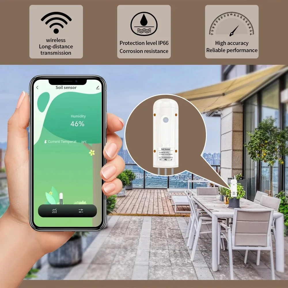 Tuya Zigbee bezprzewodowy miernik wilgotności gleby Bluetooth Tester temperatury i wilgotności aplikacja Monitor w czasie rzeczywistym IP67 sonda ze