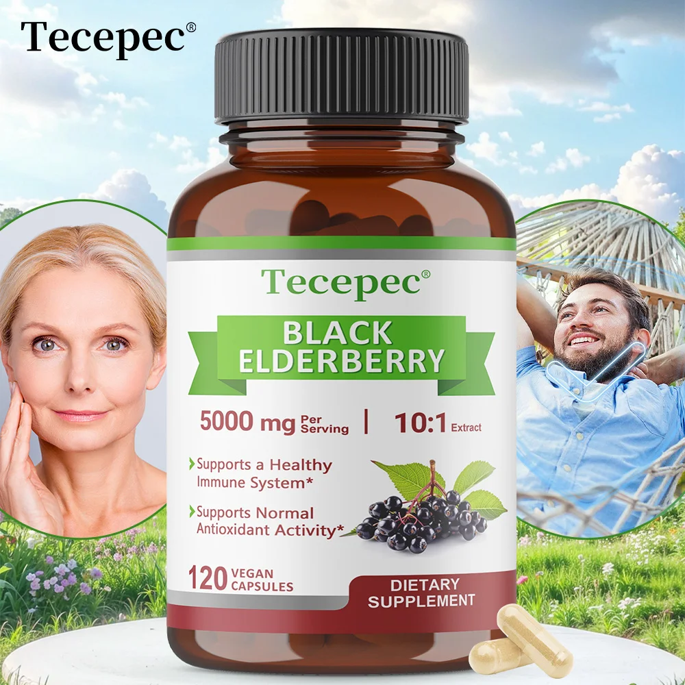 Elderberry Blackberry - Immune Support Supplement, Helps Cardiovascular Health, Regulates Blood Sugar, and Boosts Immunity