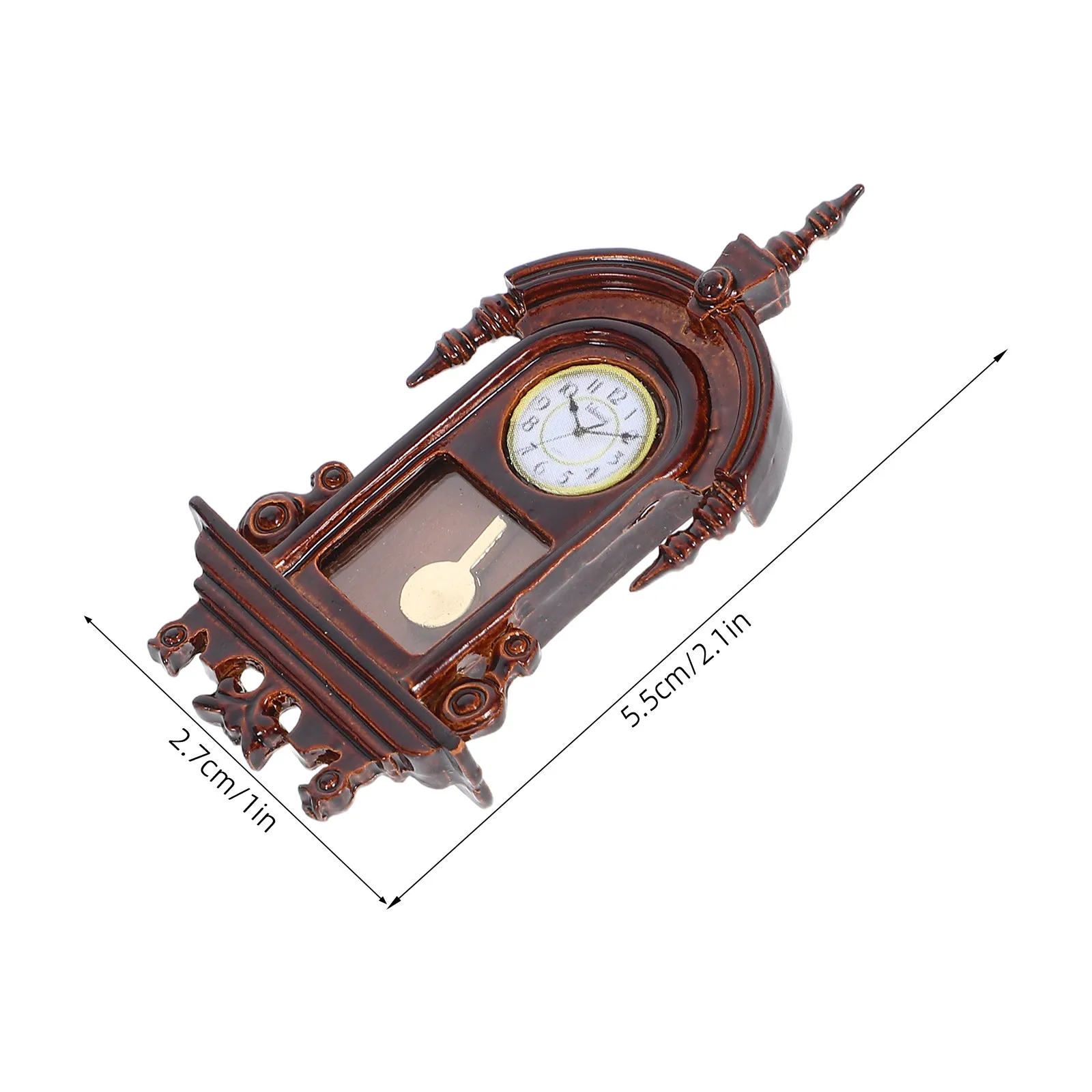 Miniature Retro Pendulum Wall Hanging Clock Vintage Style Decoration for Dollhouse Scenes Miniature Clock Mini House Scene Model