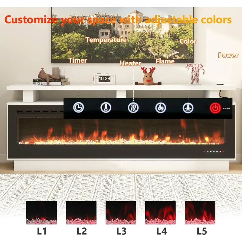 Fireplace TV Stand with 70