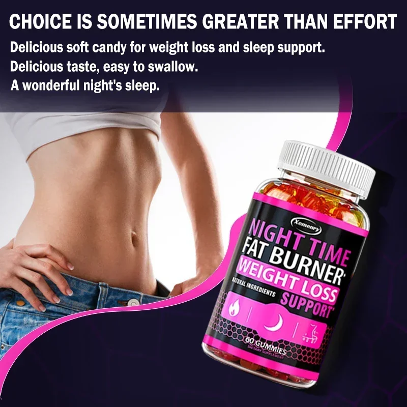 Nighttime weight loss Gummies - Muscle Recovery, Appetite Suppressant, Metabolism Booster, Relaxation & Restful Sleep Support - view 6