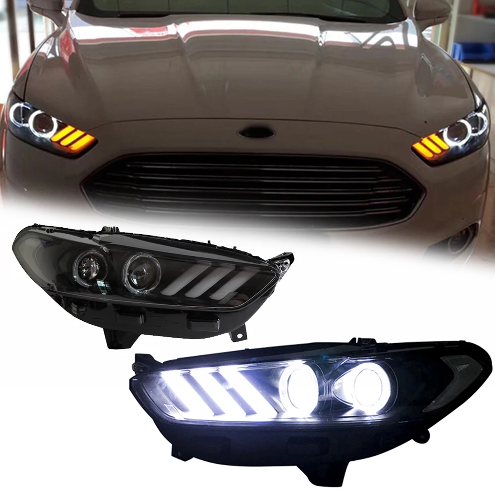 

Стайлинговые светодиодные фары для FORD MONDEO FUNSION 13-16, полностью светодиодные DRL, автомобильные фары в сборе, аксессуары для сигнала, модифицированная лампа