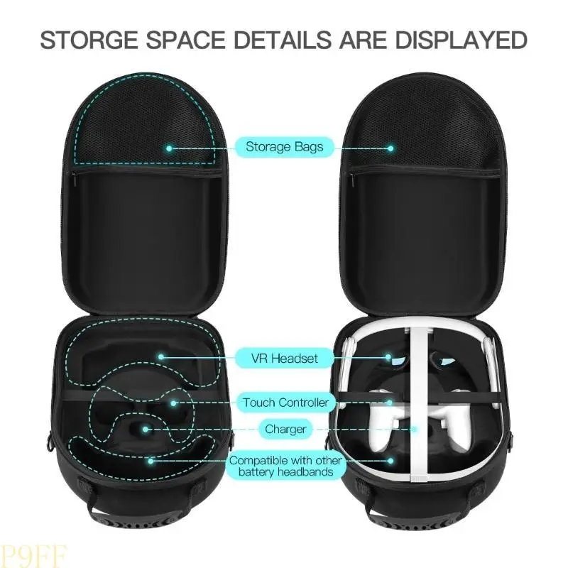 1pc Storage Bag For Quest3 VR Glasses Travel Carrying Case Controller Hard Portable Protective Box with Carrying Handle