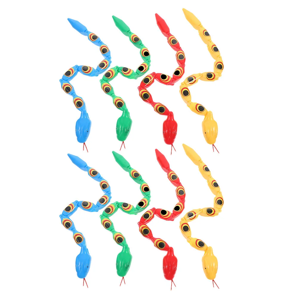 

8Pcs Wiggly Jointed Snake Educational Plastic Learning Fidget Carnival Prize Party Favor Prank for Kids Colorful Snake Toys
