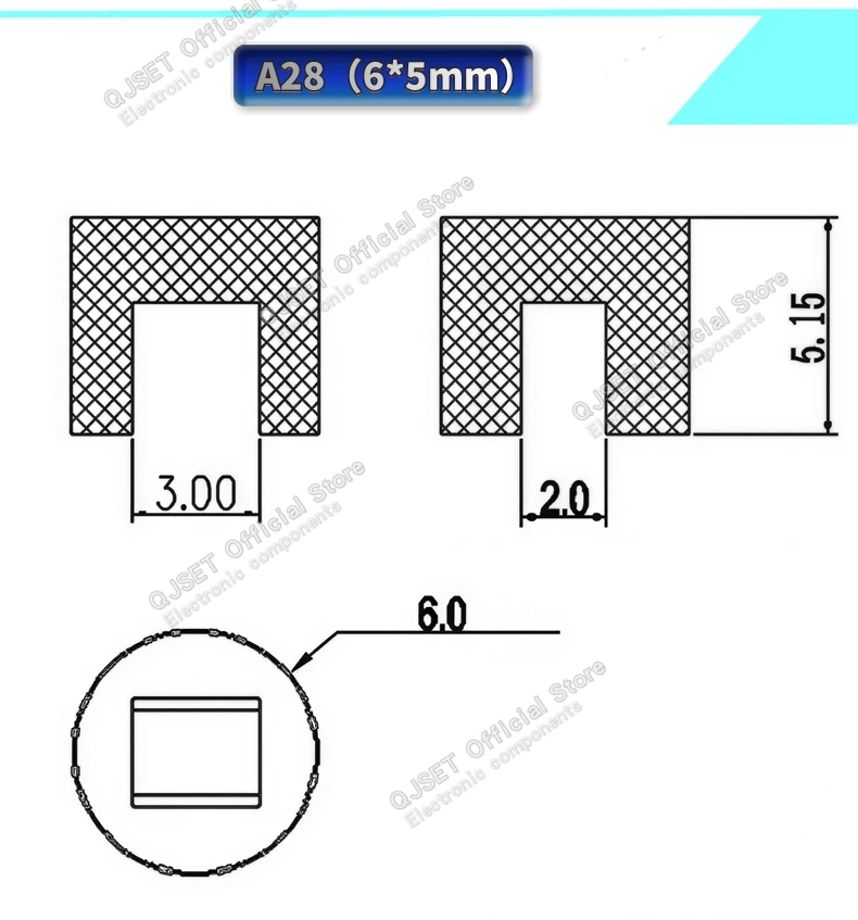 50 Stück A04 A06 A28 6x5 6*7 6*10mm Schalterkappen Passend für 8,5x8,5 8x8 7x7 5,8x5,8 Drucktasten-Taktschalter mit Selbstverriegelung – Detail 3