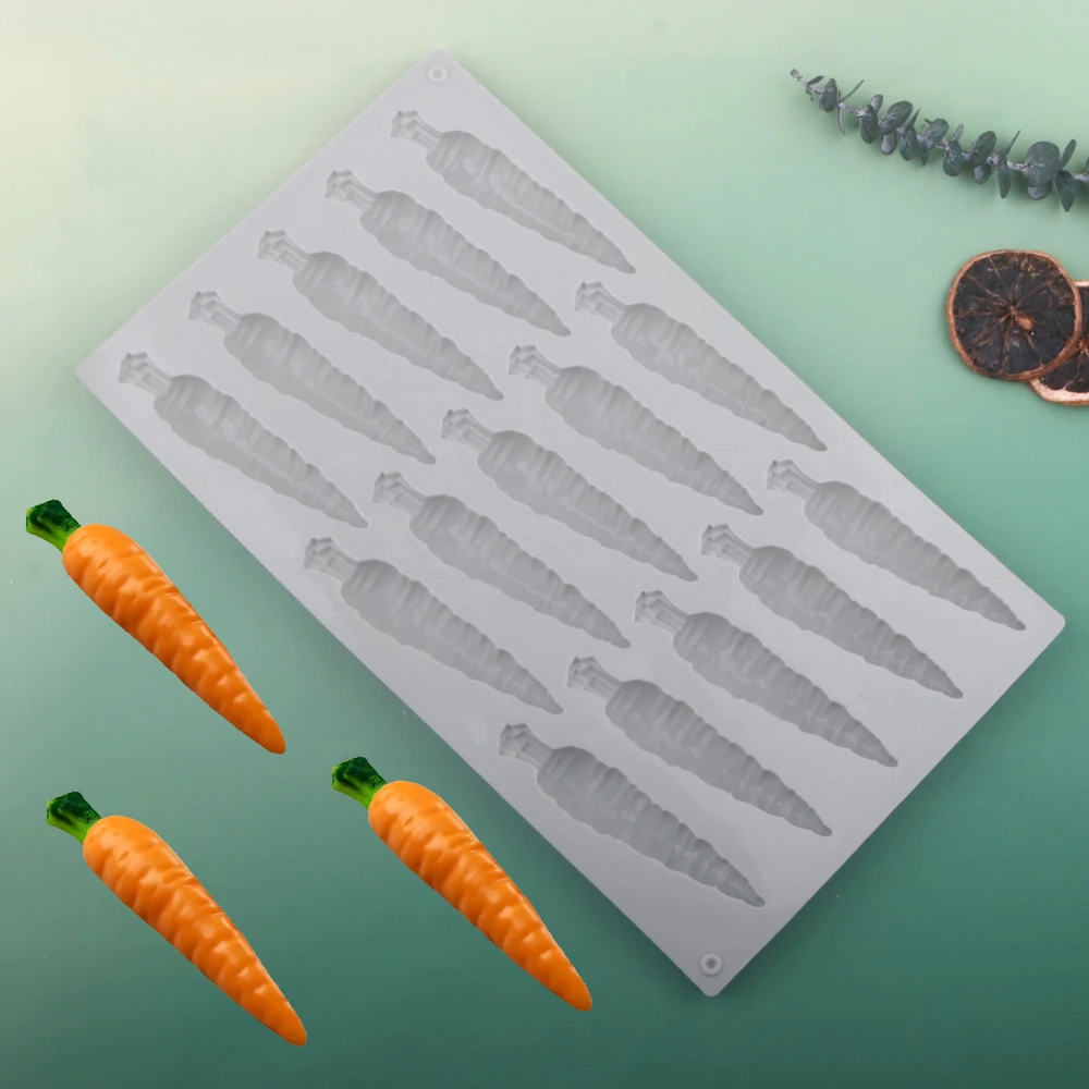 15 Cells Carrot Texture Design Mousse Cake Mold Kitchen Silicone Cake Moulds Chocolate Mold French Dessert Baking Tools