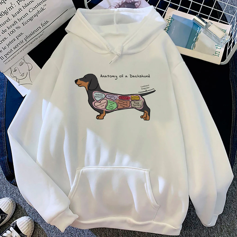 

Dachshund hoodies women aesthetic anime harajuku Korean style pulls Hood female 90s Hooded Shirt