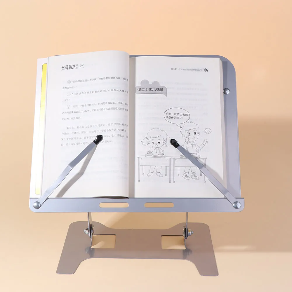 Adjustable Angle Reading Bookshelf Foldable with Clip Book Holder Tray Multi-Functional Support Reading Bracket Note-taking