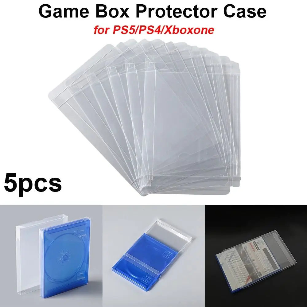5pcs New Transparent Game Box Protector Case Clear Protective CD Disc Box Cover PET Game Card Storage for PS5 PS4 Xboxone