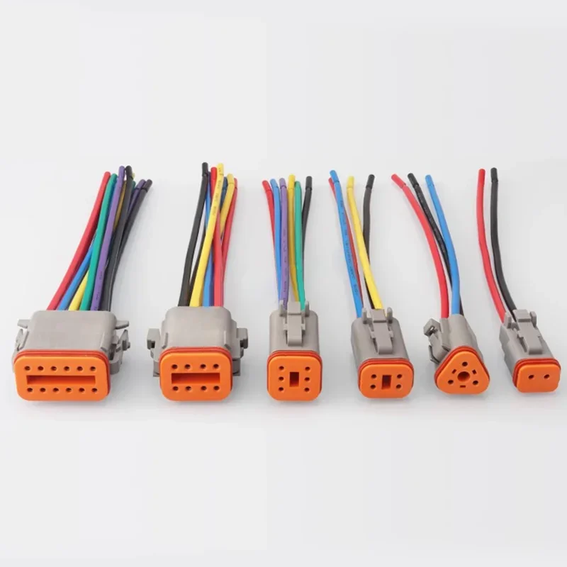 5/20/100Set 2/3/4/6/8Core12Pin DEUTSCH DT DT06 Series Electrical Waterproof  Connector Plug Socket with 15cm Wiring Harness