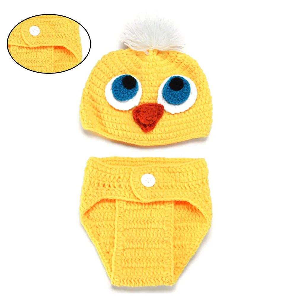 

Очаровательный вязаный вручную желтый костюм-цыпленок для фотосессий и повседневной носки, мягкий и удобный