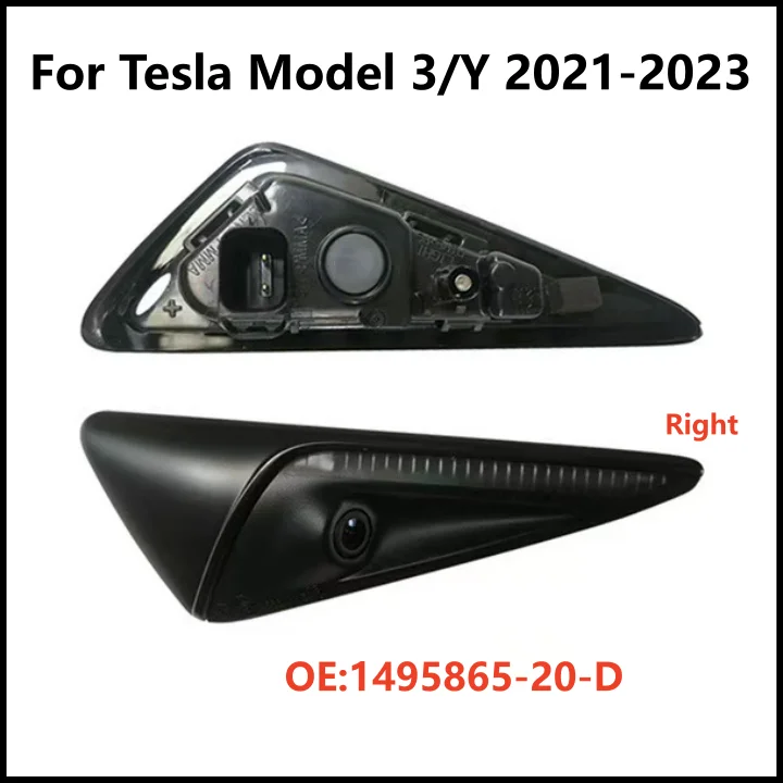 1495865-20-E Car Right Front Fender Turn Signal Repeater Camera Compatible with Tesla Model 3 Y 2021-2023 Side View Camera Assem