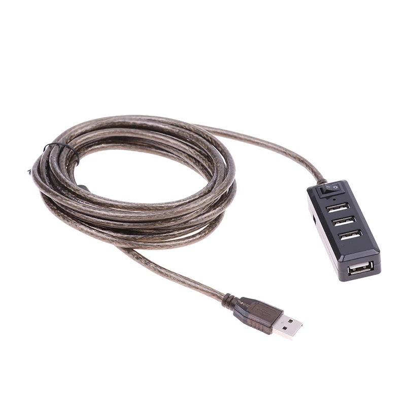 4Ports USB 2.0 HUB Extension Cable Male To Female Active Repeater Wireless Network Card Extension Cord USB Adapter 3M