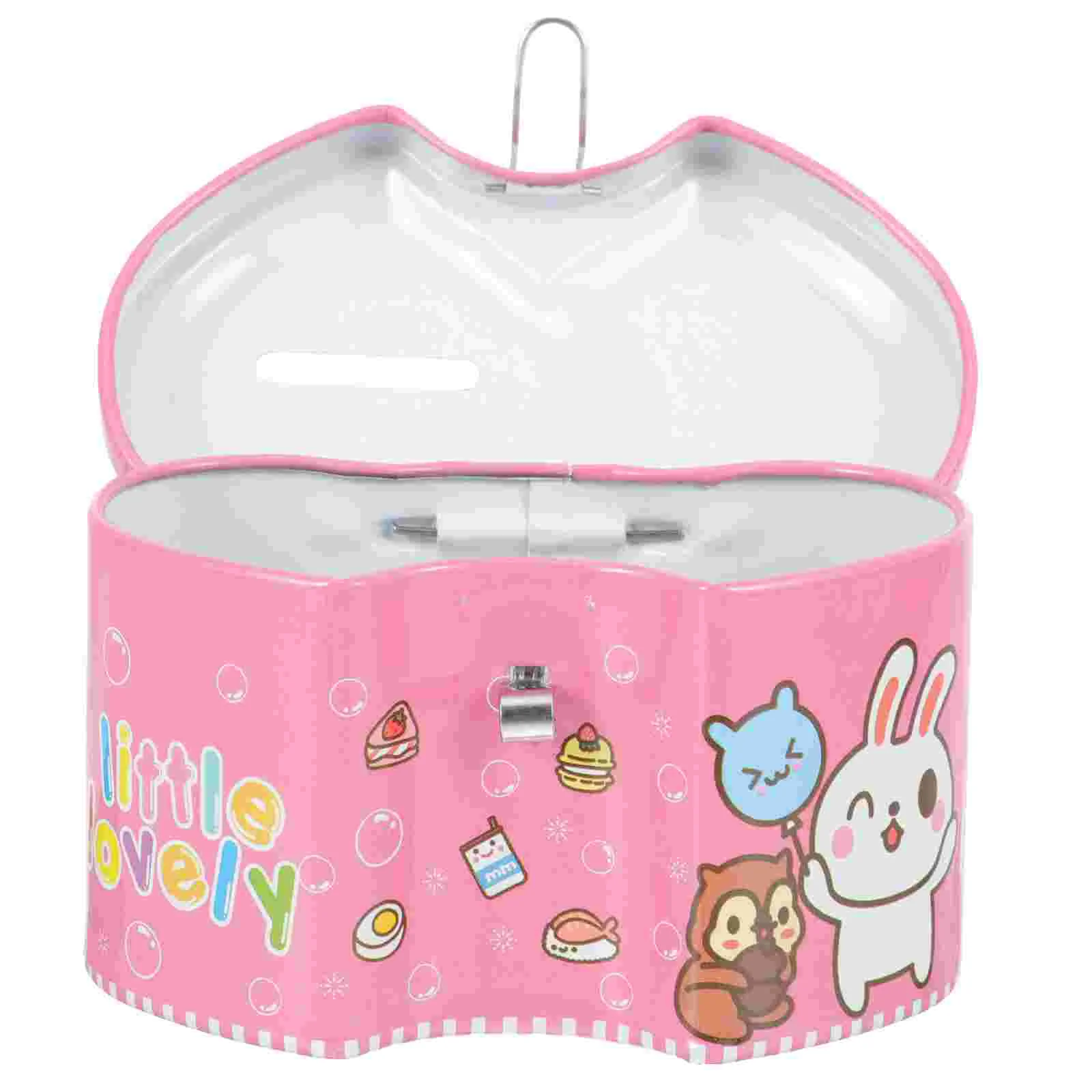 Metal Piggy Bank Cartoon Money Saving Box Tinplate Cash Box Coin Container with Lock For Adults And Kids Random Style