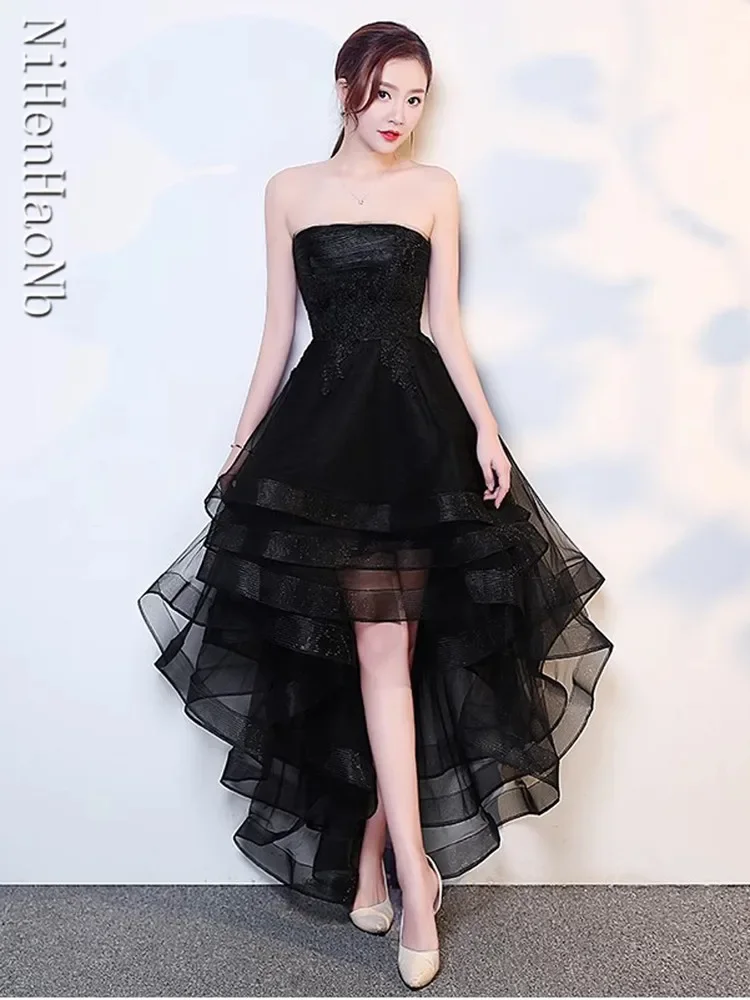 Evening Dress Girl 2023 New Quinceanera Dresses Celebrity Ball Gown Dress Sexy Party Front Short Back Long