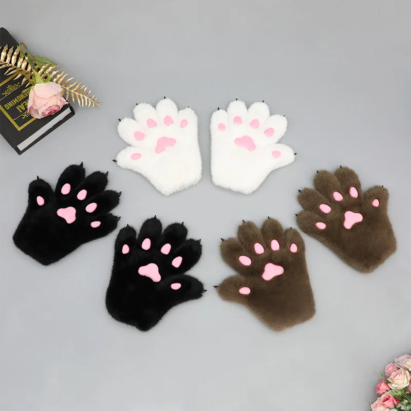 Anime Cute farcito Pad Cat Paw puntelli Cosplay Comic Cat Paw Cartoon guanti artiglio animale imitazione fatti a mano 3 colori