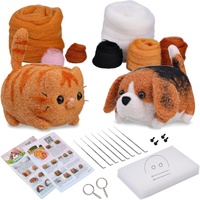MIUSIE 1Set Non-Finished Dog Cat Wool Felting Material Package For Doll Toy Handmade DIY Craft For Child Gift Needle Felting Kit