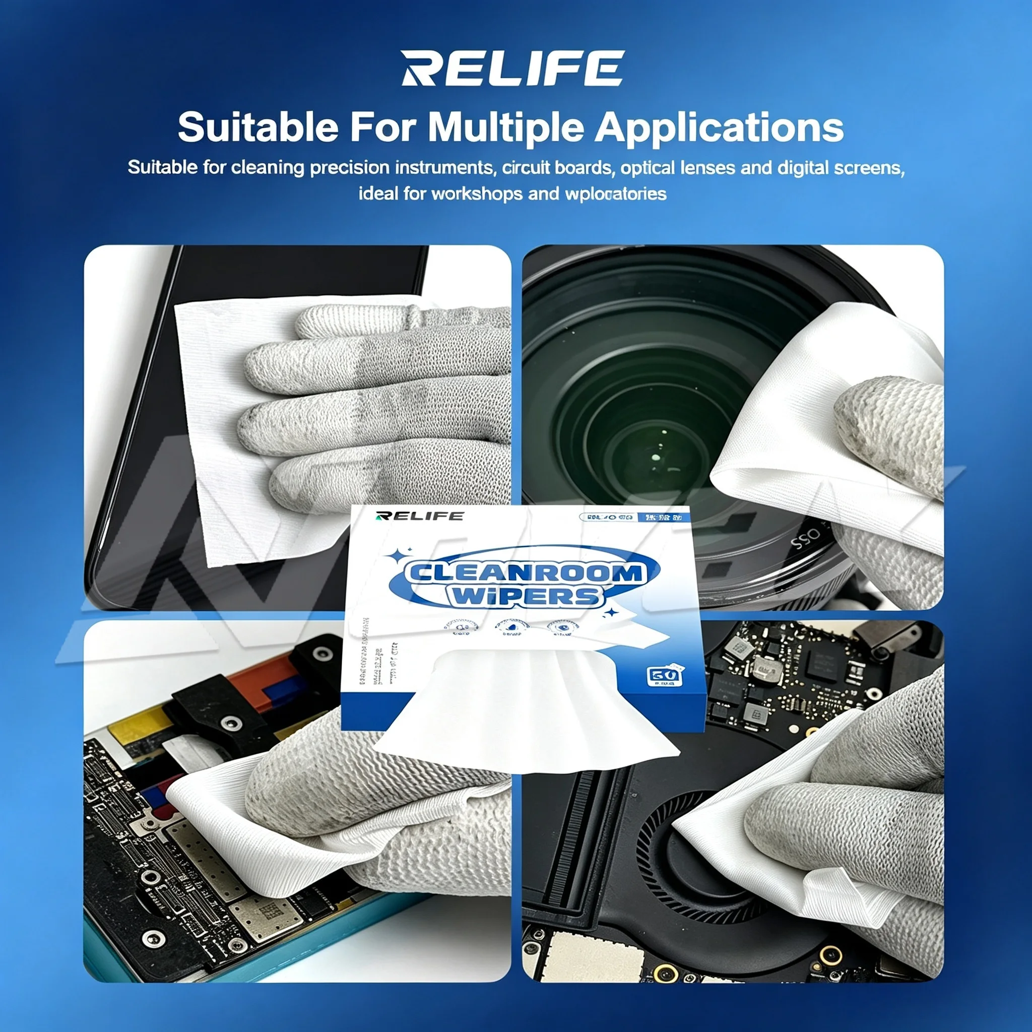 RELIFE RL-045 anti-static strong adsorption dust-free wiping cloth, suitable for cleaning various electronic components