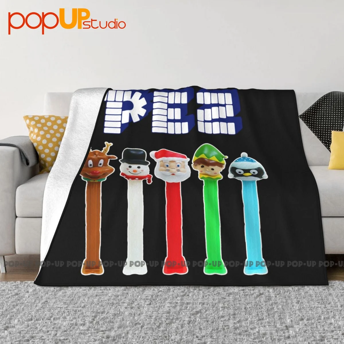 Pez Candies Christmas Pez Dispensers Blanket Sheet High-Grade Home Decotation