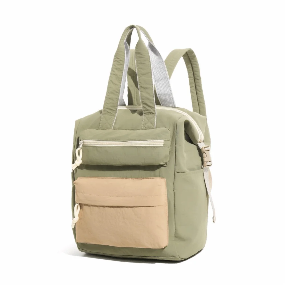 Large Capacity Dopamine Backpack Waterproof Monkey Pendant Color Block Backpack Minimalist Breathable Lightweight School Bag