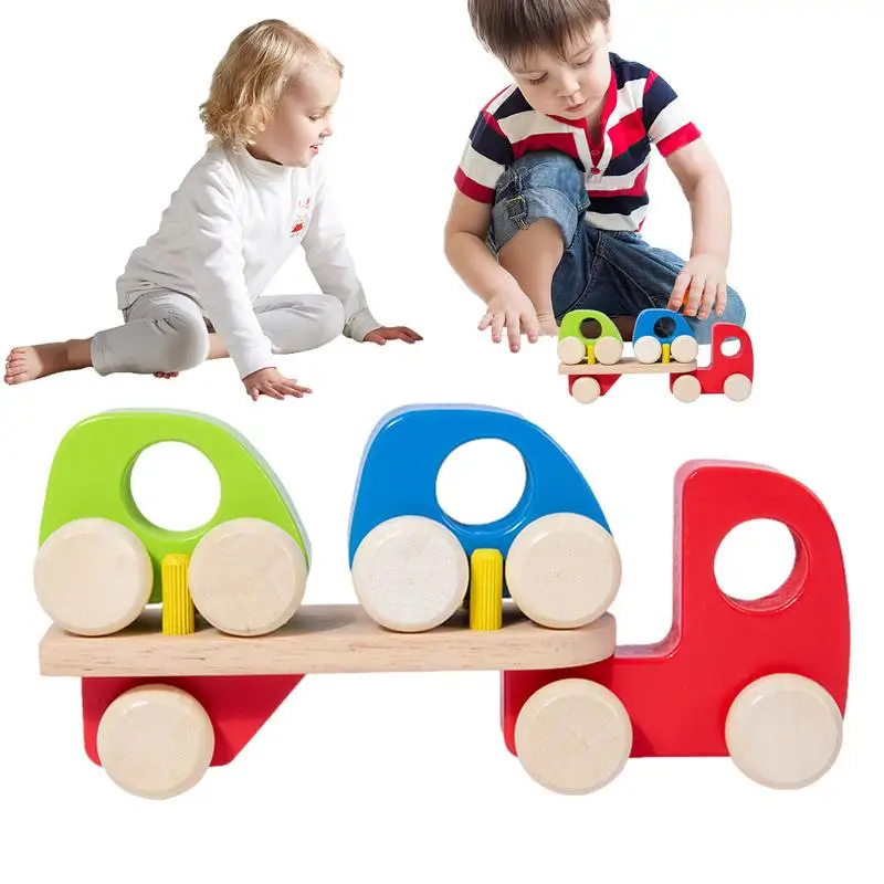 

Construction Vehicle Toy Wooden Train Toy For Kids Building Blocks Montessori Sorting Stacking Truck Take Apart DIY Building Kit