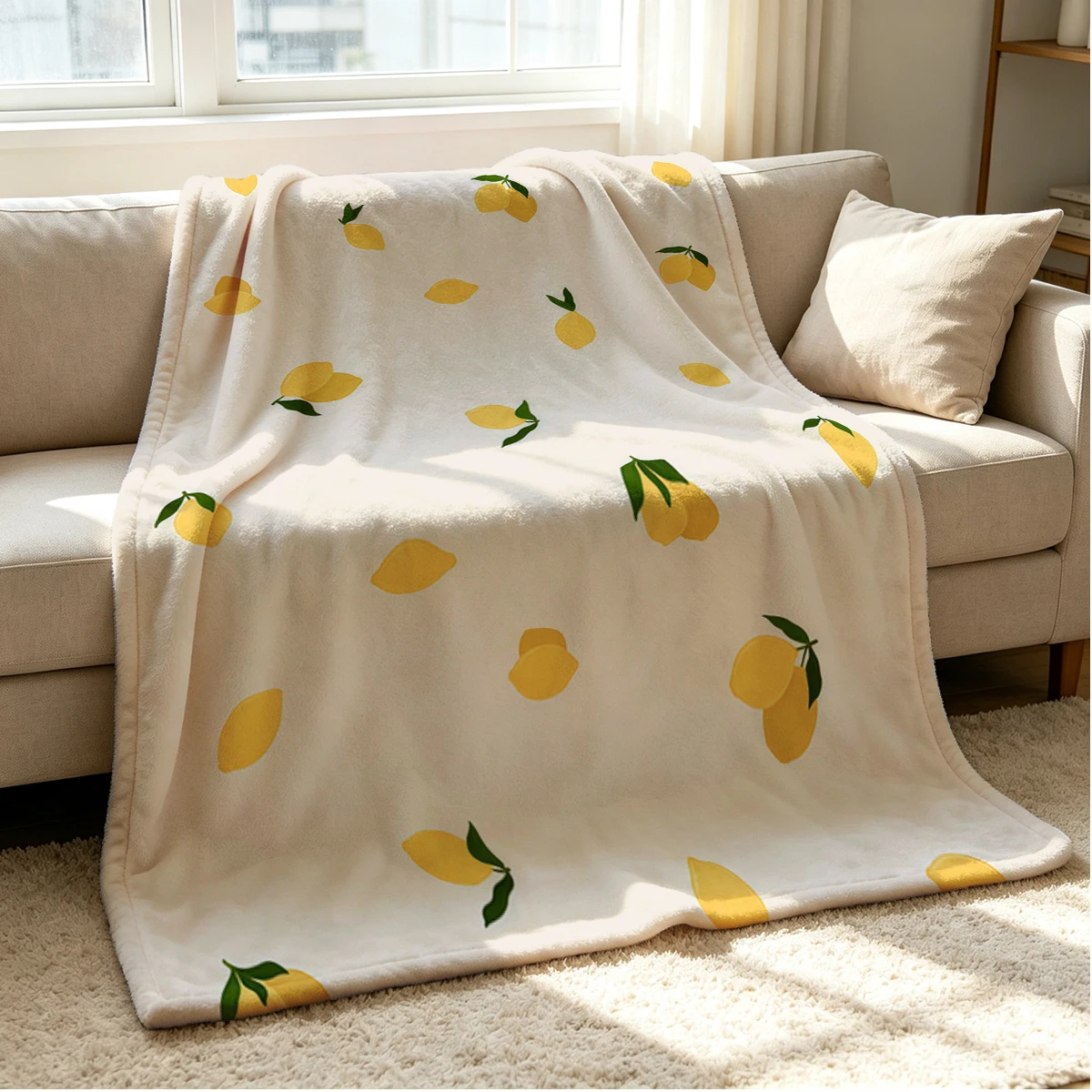 Lemon Drop Flannel Blanket Warm Soft Halloween Christmas Couch Warm Cozy Decorative Decor Gift for All Season