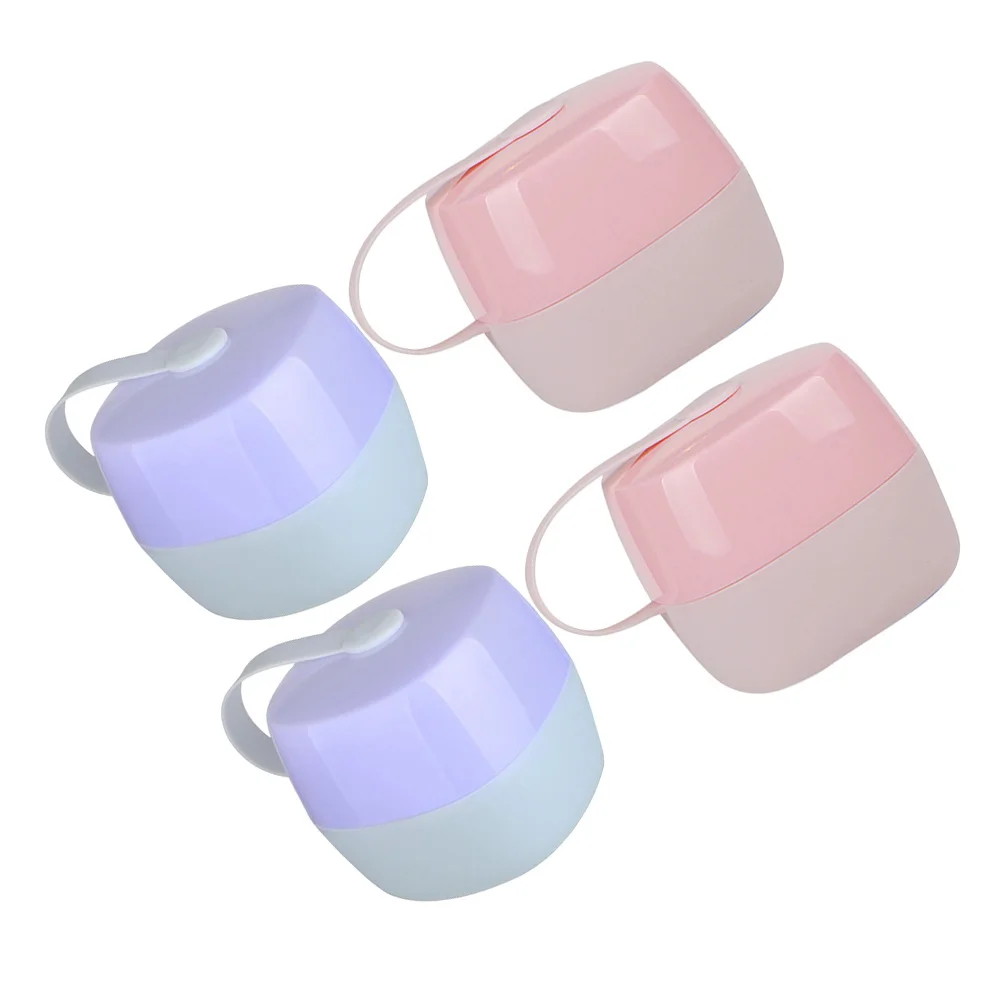 4Pcs Baby Pacifier Storage Box Cute Portable Organizer Travel Pacifier Holder Case Safe Clean Storage Compact Design